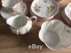 Shelley England Wild Flowers 13668 Fine Bone China Tea Set 21 Pieces Tea Pot