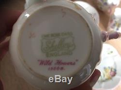Shelley England Wild Flowers 13668 Fine Bone China Tea Set 21 Pieces Tea Pot