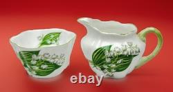 Shelley LILLY OF THE VALLEY Bone China Creamer & Sugar Set Bone China England