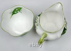 Shelley LILLY OF THE VALLEY Bone China Creamer & Sugar Set Bone China England