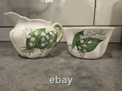 Shelley LILLY OF THE VALLEY Bone China Creamer & Sugar Set Bone China England