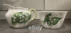 Shelley LILLY OF THE VALLEY Bone China Creamer & Sugar Set Bone China England