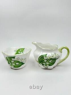 Shelley Lily Of The Valley Bone China Creamer and Sugar Set Bone China England