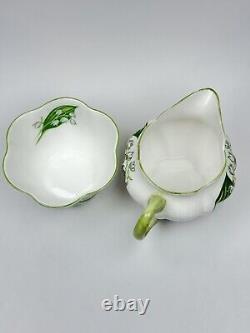 Shelley Lily Of The Valley Bone China Creamer and Sugar Set Bone China England