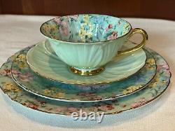 Shelley Melody Oleander 4 Piece Set Cup Saucer Plates Bone China England