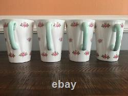 Shelley Rosebud Dainty Coffee Mugs Set Of 4 Coffee Cups Fine Bone China England