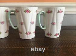 Shelley Rosebud Dainty Coffee Mugs Set Of 4 Coffee Cups Fine Bone China England