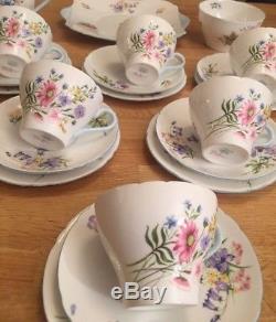 Shelly Wild Flowers Bone China, 21 Pieces Tea Set, England