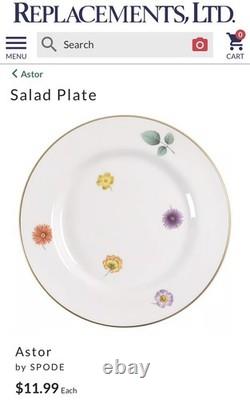 Spode Astor 6 6 Piece Place Setting Bone China England Rare Discontinued Set