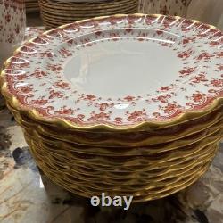 Spode Bone China Fleur De Lys Red From Spode Design C. 1860 Tea Set 36 Pieces