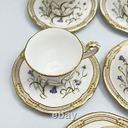 Spode Campanula Demitasse Espresso 8 Sets Blue Wildflowers Bone China England