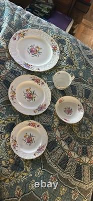 Spode Christine Bone China England Floral Dinner Set with Plates Cup & Saucer