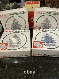 Spode Christmas Tree England 20 piece place setting, Cookie Jar, 4bowl China New
