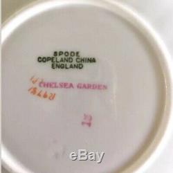 Spode Copeland China England Tea Set Chelsea Garden Set 7 Tea Cup Saucers
