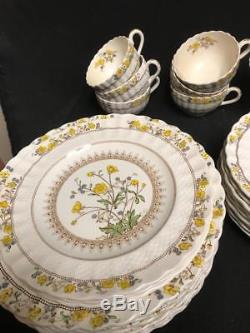 Spode Copeland England Buttercup 40 Pc China Set Brown Yellow. Never used