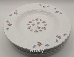 Spode Copeland Forget Me Not Rim Soup Bowls Set of 4 Bone China England