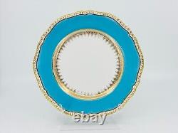 Spode Copeland Turquoise and Gold 9.4 Plates Set of 8