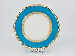 Spode Copeland Turquoise and Gold 9.4 Plates Set of 8