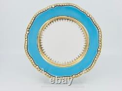 Spode Copeland Turquoise and Gold 9.4 Plates Set of 8