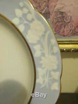Spode Copeland's China England Set Of 11 Luncheon Plate Embossed Floral Rose