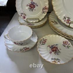 Spode Copelands IRIS China England 4 Dinner, 4 Bread, 4 Salad, 4 Tea Cups/saucer