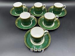 Spode Royal Windsor Green Demitasse Cup Saucer Sets(Set of 6)Bone China England