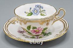 Spode Stafford Flowers Flat Cup & Saucers Set of 12 FREE USA SHIPPING