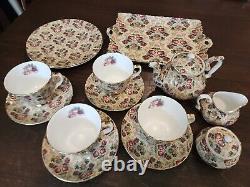 Staffordshire England Royal Patrician HD&S Fine Bone China 16 Piece Peony Set