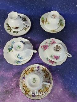 Stunning Sets Of 10 Bone China Assorted Brands Made In England Teacups & Saucers