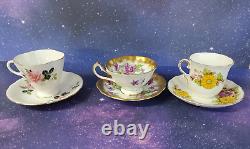Stunning Sets Of 10 Bone China Assorted Brands Made In England Teacups & Saucers