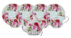 Summertime Rose Bone China Tea Set For Four Made In England