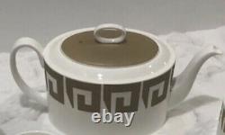 Susie Cooper Wedgwood Tea Pot Set Old Gold Keystone 10 Pc England Bone China