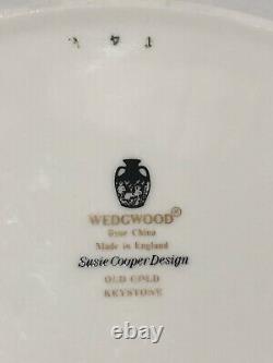 Susie Cooper Wedgwood Tea Pot Set Old Gold Keystone 10 Pc England Bone China