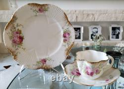 THE FOLEY CHINA Wileman England Trio Set Cup & Saucer & Plate Pink Rose Shelley