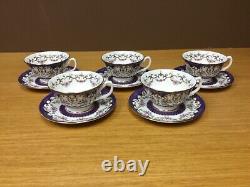 The Royal Collection Queen Victoria Cup & Saucers (5 Sets) England Fine China