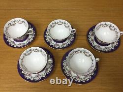 The Royal Collection Queen Victoria Cup & Saucers (5 Sets) England Fine China