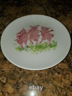 Tiffany & Co. 3 Dancing Pigs Fine Bone China Baby Set Vintage Made In England