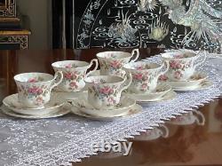Timeless Vintage Bone China Tea Set 6 Persons'moss Rose' Royal Albert England