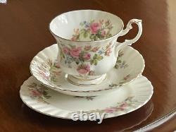 Timeless Vintage Bone China Tea Set 6 Persons'moss Rose' Royal Albert England