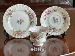 Timeless Vintage Bone China Tea Set 6 Persons'moss Rose' Royal Albert England