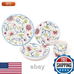 Tudor England 16-Piece Porcelain Dinnerware Set 4, Botanical Green 8541923701