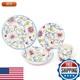 Tudor England 16-Piece Porcelain Dinnerware Set 4, Botanical Green 8541923701