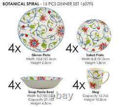 Tudor England 16-Piece Porcelain Dinnerware Set 4, Botanical Green 8541923701