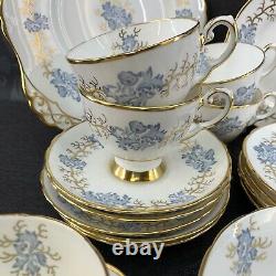 Tuscan Bone China England 17 Pcs Tea Serving Set Teacup Dessert Plate Vintage