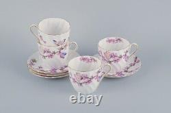 Tuscan, England, Bone China. Four sets of large coffee cups and saucers