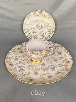 Tuscan English Bone China Tea Set Sugar Bowl Desert Plates Du Berry Rose Lot9