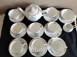 Tuscan bone china England whole blue iris tea set. 20 pieces