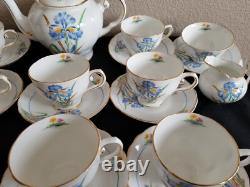 Tuscan bone china England whole blue iris tea set. 20 pieces