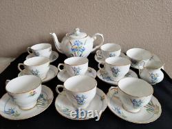 Tuscan bone china England whole blue iris tea set. 20 pieces