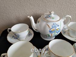 Tuscan bone china England whole blue iris tea set. 20 pieces